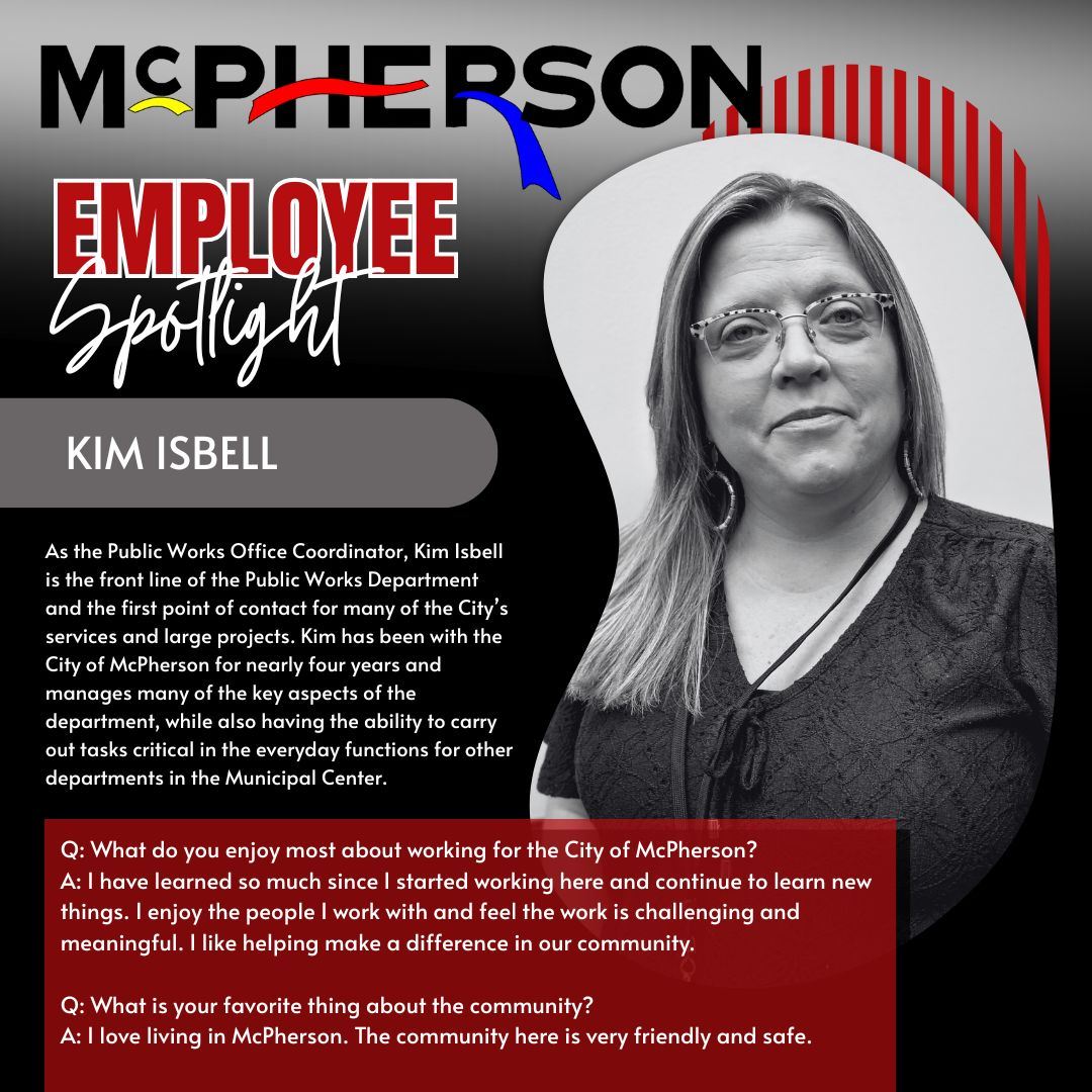 Employee Spotlight photo on Kim Isbell, Public Works Office Coordinator