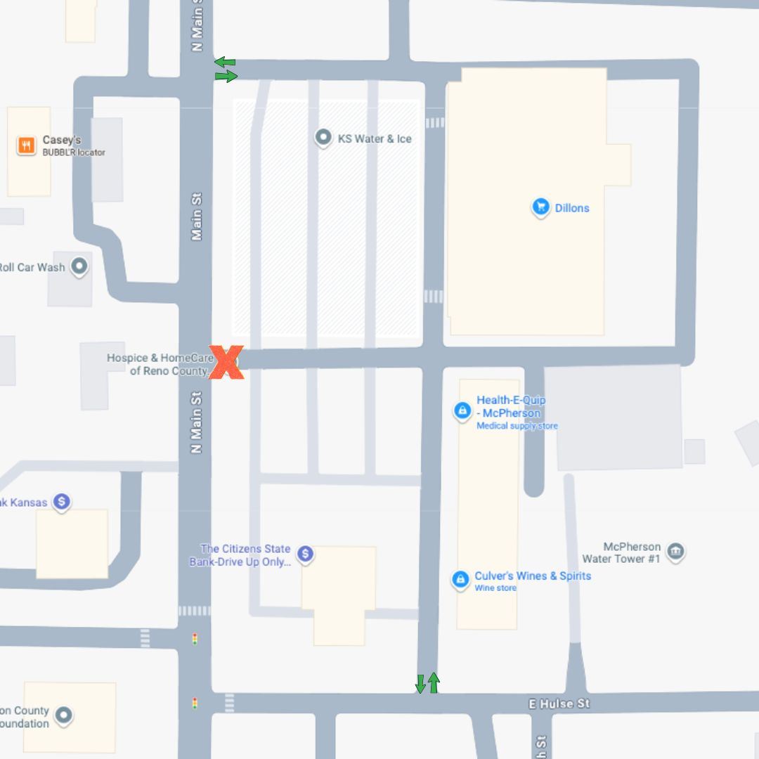 X marks the spot of Dillon's parking lot entry closing